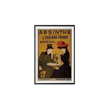 POSTER C/ MOLDURA E PASSEPARTOUT LE JAZZ ABSINTHE 50 X 70 X