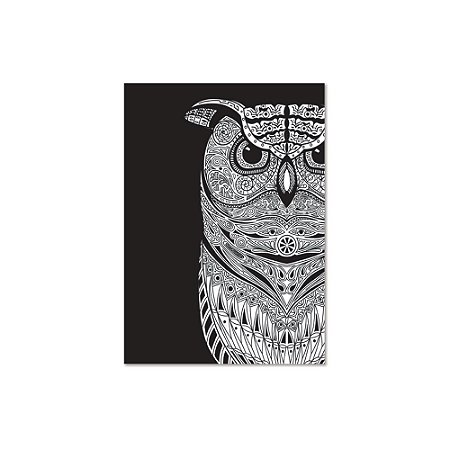 POSTER EMOLDURADO DARK BIG OWL FD PRETO 50 X 70 X 2,5 CM