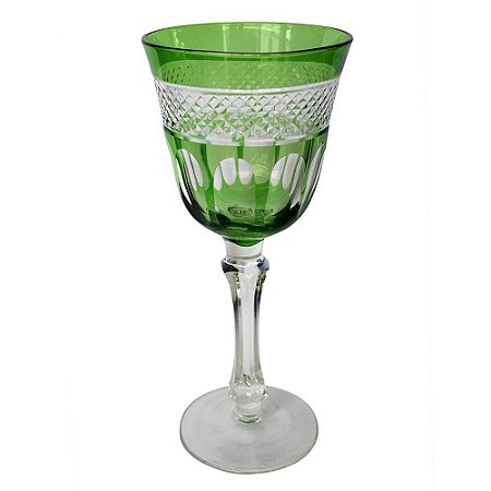 CONJ. DE TACAS PARA VINHO TINTO DE VIDRO VERDE  6 PCS D9CM X
