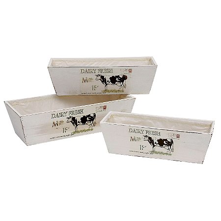 CJ DE CACHEPOTS DE MADEIRA 3 PCS