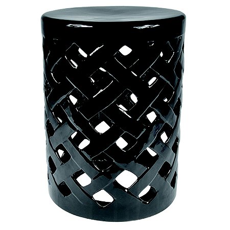 BANQUETA  SEAT GARDEN DE CERAMICA PRETO