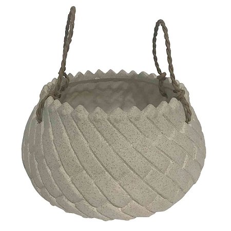 CACHEPOTS DE CERAMICA COM ALA DE BARBANTE