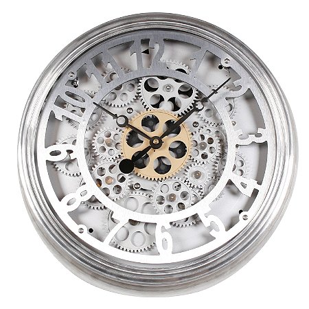RELOGIO PARA PAREDE DE METAL  ENGRENAGEM 38CM X 9CM