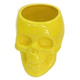 POTE CERAMICA SEM TAMPA SKULL AMARELO BRILHANTE MEDIO 13 X 1