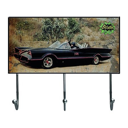 CABIDEIRO VIDRO 3 HOOKS MOVIE BATMAN OLD CAR COLORIDO 40 X 2