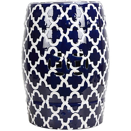 BANQUETA EM CERAMICA AZUL 33CM X 46CM