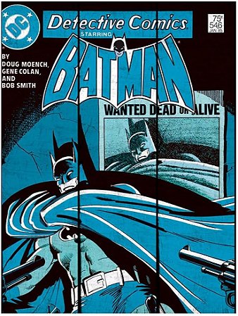 PLACA MADEIRA DCO BATMAN SHADOW AZUL 36,6 X 50 CM