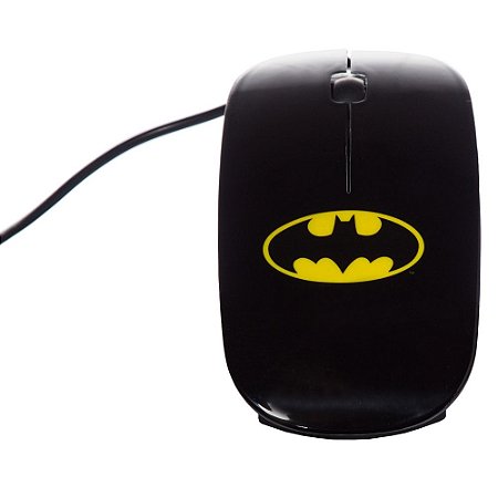 MOUSE PLASTICO BATMAN DC PRETO 9 X 5 X 3 CM