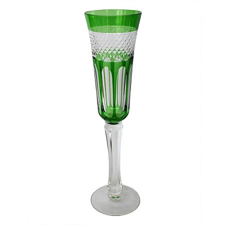 CONJ. DE TACAS DE CHAMPAGNE DE VIDRO VERDE 6 PCAS