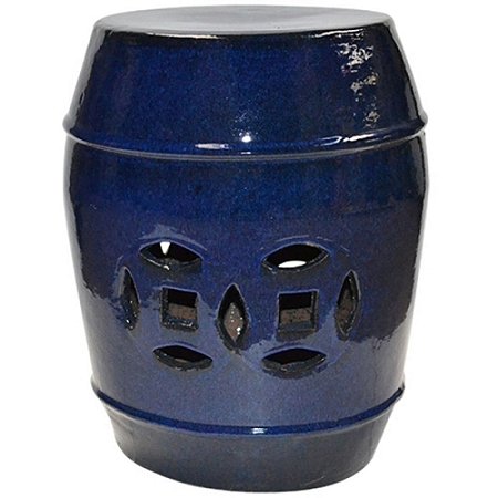 BANQUETA SEAT GARDEN DE CERAMICA AZUL- 38X48 CM