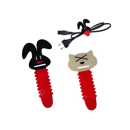 SET 2 ORGANIZADORES DE FIOS PVC CACHORRO E GATO 10,4 X 12,5