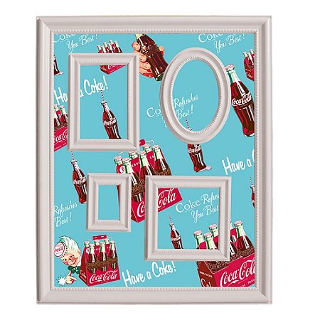 QUADRO MAGN PLASTICO P RETRATOS CC SIX PACK BOTTLES FD AZUL