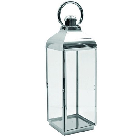 LANTERNA DECORATIVA DE METAL E VIDRO