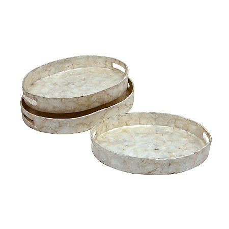 CJ DE BANDEJAS ESTILO MADRE PEROLA 3 PCS