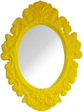 ESPELHO PLASTICO OVAL BIG PRINCESS AMARELO PEQ 41,4 X 30 X 2