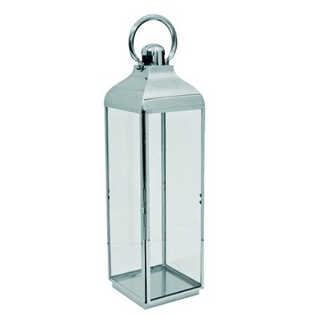 LANTERNA DECORATIVA DE METAL E VIDRO
