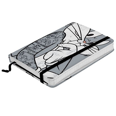 CADERNETA DE ANOTACAO LOONEY BUGS BUNNY CONCERNED FD CINZA