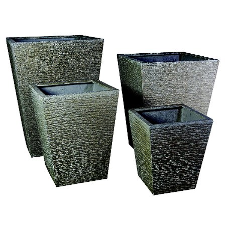 CJ. DE CACHEPOTS DE FIBER CLAY - 4 PCS