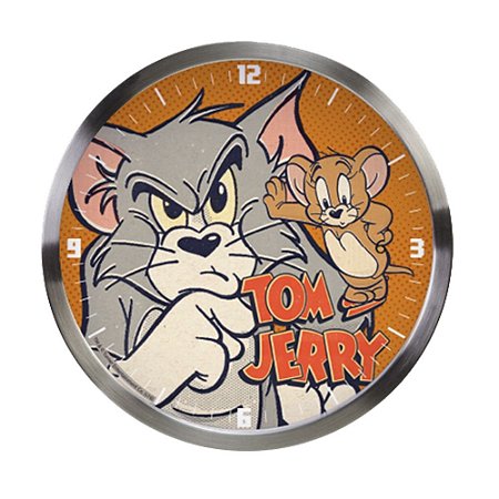 RELOGIO PAREDE ALUMINIO HB TOM AND JERRY MAD CAT W MOUSE