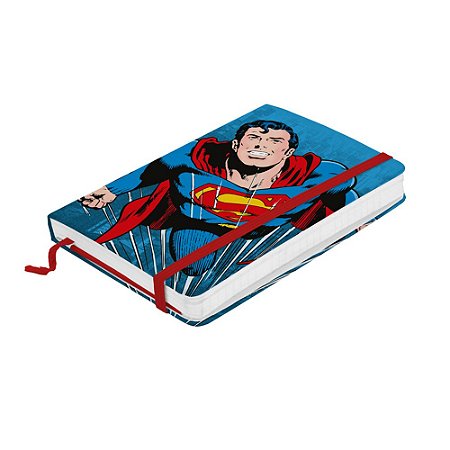 CADERNETA DE ANOTACAO PAPEL DC SUPERMAN FLYING FD AZUL 9,5 X