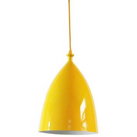 LUMINARIA METAL BISHOP AMARELO DIAM 22 CM