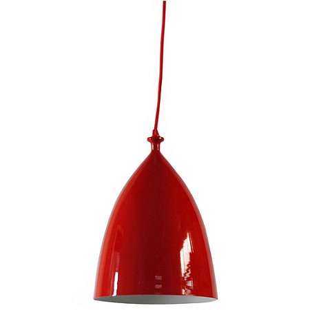 LUMINARIA METAL BISHOP VERMELHO DIAM 22 CM