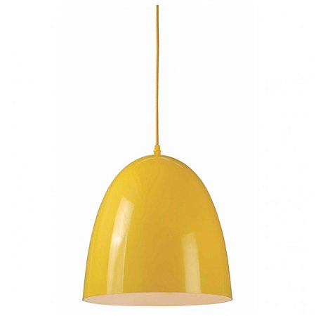 LUMINARIA METAL SUGAR LOAF AMARELO DIAM 30 CM