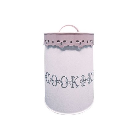 POTE METAL DELICATE LACE COVER COOKIES ROSA 14 X 18,5 CM