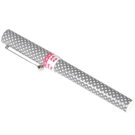 CANETA PLASTICO DOTS BRANCO FUNDO PRETO 13,1 X 8,1 CM