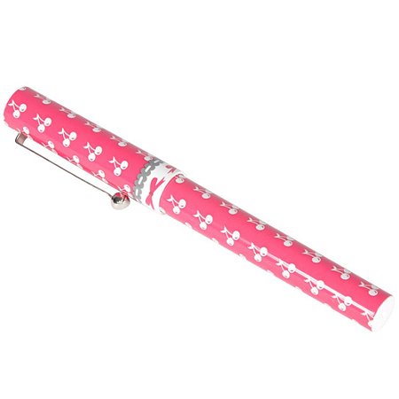 CANETA PLASTICO CHERRY BRANCO FUNDO PINK 13,1 X 8,1 CM