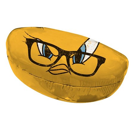 CAIXA P/ OCULOS PU LOONEY TWEETY BIG FACE FD AMARELO