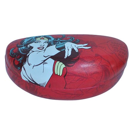 CAIXA P/ OCULOS PU DCO WW SUPER POWERS VERMELHO  16,5 X 6,9