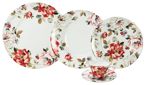 APARELHO DE JANTAR ORIANA WHITE 30 PECAS EM PORCELANA
