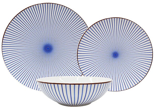 APARELHO DE JANTAR MOVING STRIPES 18 PECAS EM PORCELANA