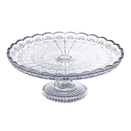 PRATO PARA BOLO VERSAILLES COM PE EM CRISTAL D33XA13CM