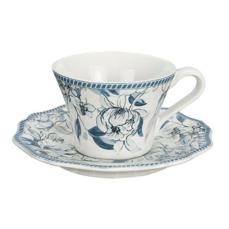 JOGO DE 12 PECAS PARA CAFE PAULI BLUE EM PORCELANA 45ML