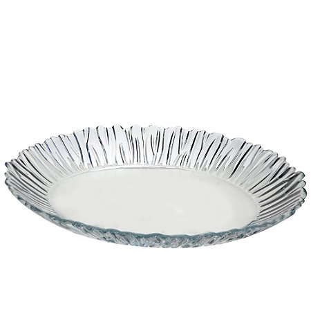 TRAVESSA OVAL AURORA EM VIDRO L33XP25XA4,5CM