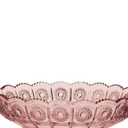 CENTRO DE MESA VERSAILLES EM CRISTAL ECOLOGICO D32,5XA13CM COR ROSA