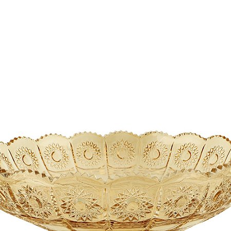 CENTRO DE MESA VERSAILLES EM CRISTAL ECOLOGICO D32,5XA13CM COR AMBAR