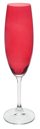 JOGO DE 6 TACAS PARA CHAMPANHE ANNA COLORIDO EM CRISTAL ECOLOGICO 220ML A22,5CM COR VERMELHA