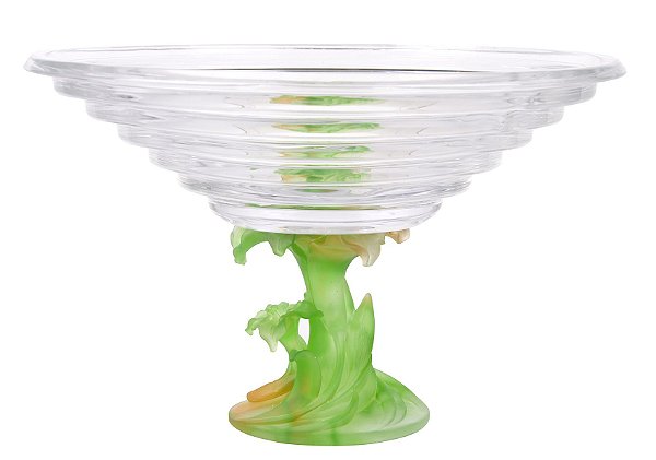 CENTRO DE MESA EM VIDRO GREEN STORM Ø34,5X22CM