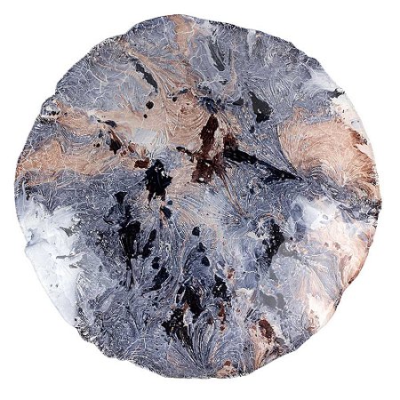 CENTRO DE MESA DEEP SEA EM VIDRO D40XA8CM COR AZUL