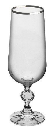 JOGO 6 TCS CRISTAL ECOL CHAMPANHE 180ML KLAUDIE PLATINUM