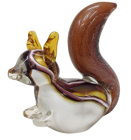 ESQUILO DECORATIVO EM VIDRO 12X14CM