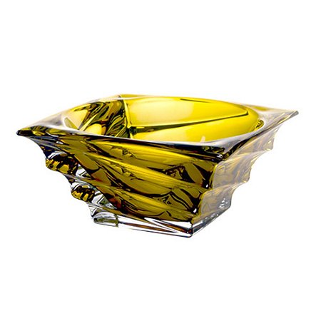 CENTRO DE MESA CASABLANCA EM CRISTAL ECOLOGICO L28XP28XA10CM  COR AMBAR