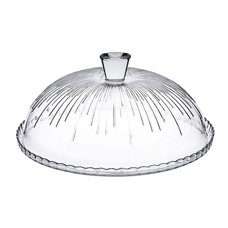 PRATO PARA BOLO PATISSERIE COM TAMPA EM VIDRO D30,5XA11CM