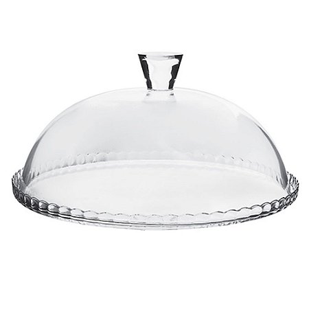 PRATO PARA BOLO PATISSERIE COM TAMPA EM VIDRO D32XA11CM