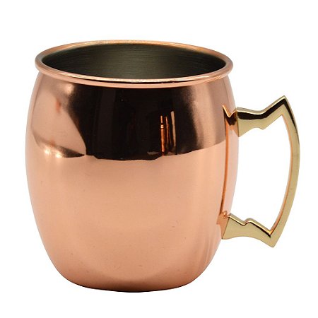JOGO DE 2 CANECAS EM ACO INOX 550ML COR COBRE