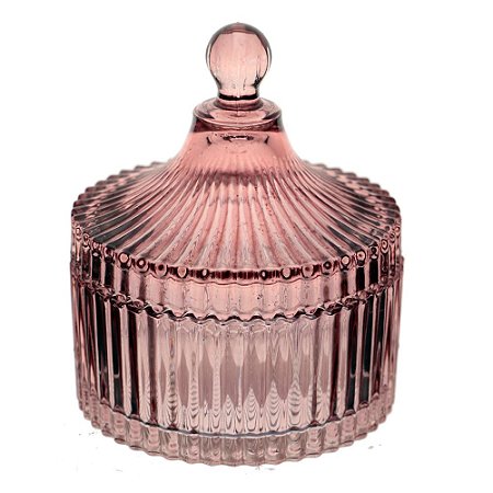POTICHE CIRCUS EM CRISTAL ECOLOGICO D10XA12CM COR ROSA