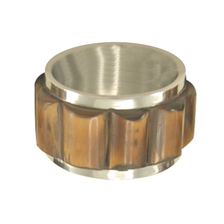 JOGO DE 6 ANEIS PARA GUARDANAPO EM ALUMINIO E BAMBU